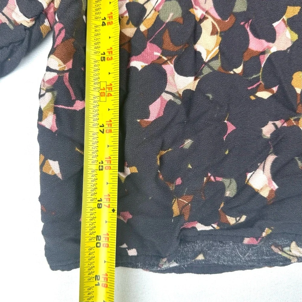 Lovestitch Tie Neck 3/4 Sleeve Abstract Floral Blouse‎ Office